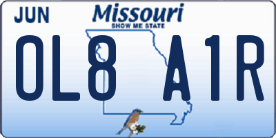 MO license plate OL8A1R