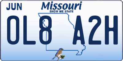 MO license plate OL8A2H