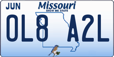 MO license plate OL8A2L