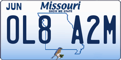 MO license plate OL8A2M