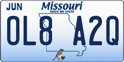 MO license plate OL8A2Q