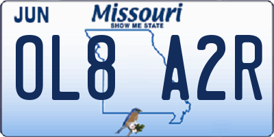 MO license plate OL8A2R