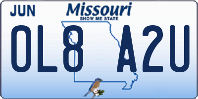 MO license plate OL8A2U