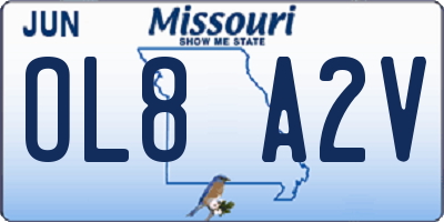 MO license plate OL8A2V