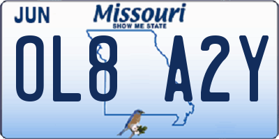 MO license plate OL8A2Y