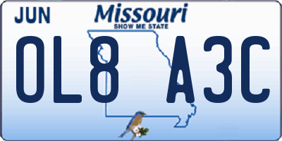 MO license plate OL8A3C