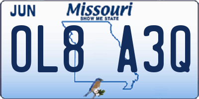 MO license plate OL8A3Q