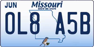 MO license plate OL8A5B