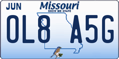 MO license plate OL8A5G