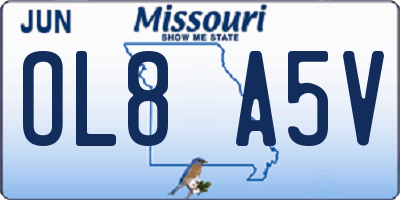 MO license plate OL8A5V