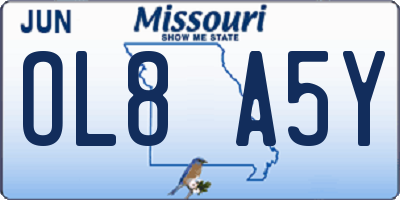 MO license plate OL8A5Y