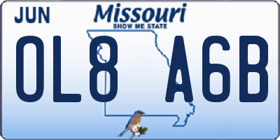 MO license plate OL8A6B