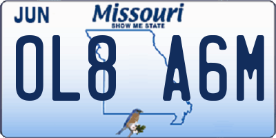 MO license plate OL8A6M