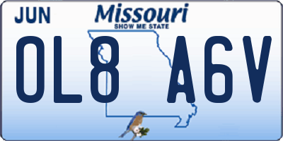 MO license plate OL8A6V