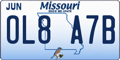 MO license plate OL8A7B
