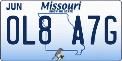MO license plate OL8A7G
