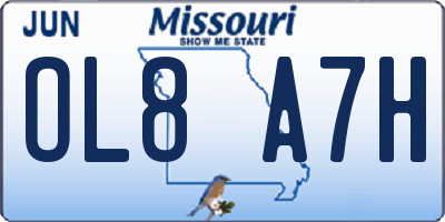 MO license plate OL8A7H