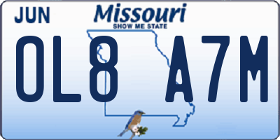 MO license plate OL8A7M