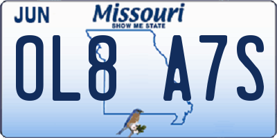 MO license plate OL8A7S