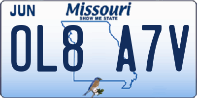 MO license plate OL8A7V