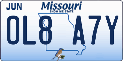 MO license plate OL8A7Y