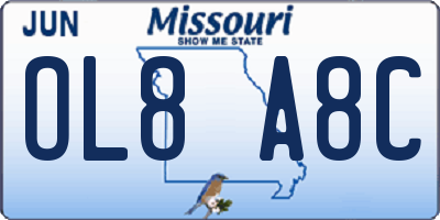 MO license plate OL8A8C