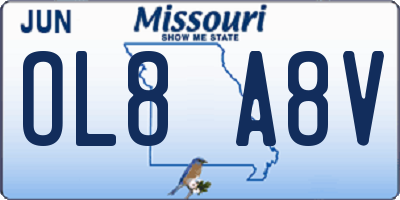 MO license plate OL8A8V