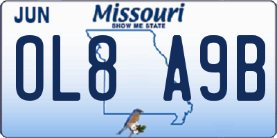 MO license plate OL8A9B