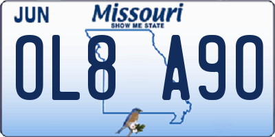 MO license plate OL8A9O