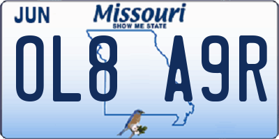 MO license plate OL8A9R