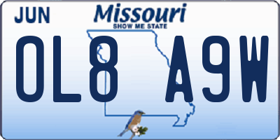 MO license plate OL8A9W