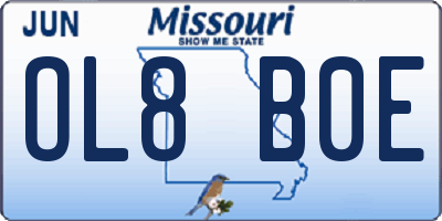 MO license plate OL8B0E