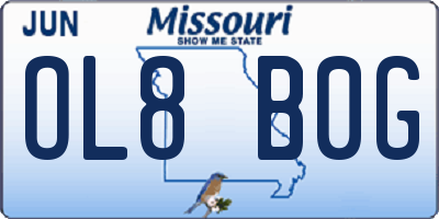 MO license plate OL8B0G
