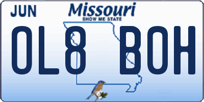 MO license plate OL8B0H
