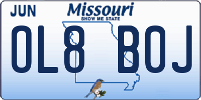 MO license plate OL8B0J