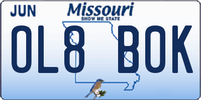 MO license plate OL8B0K