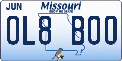 MO license plate OL8B0O