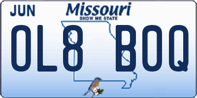 MO license plate OL8B0Q