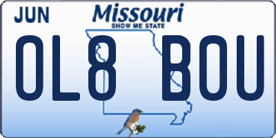 MO license plate OL8B0U