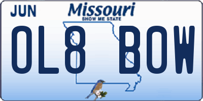 MO license plate OL8B0W