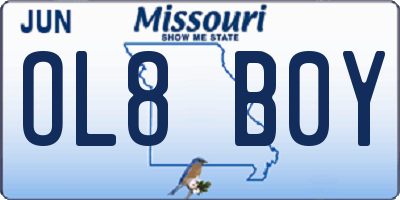 MO license plate OL8B0Y