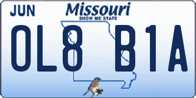 MO license plate OL8B1A