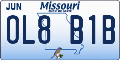 MO license plate OL8B1B