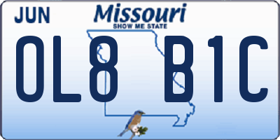 MO license plate OL8B1C