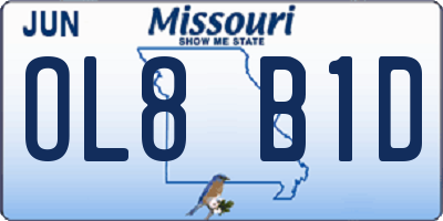 MO license plate OL8B1D