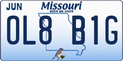 MO license plate OL8B1G