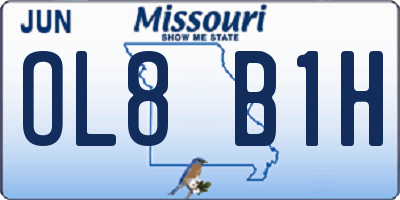 MO license plate OL8B1H