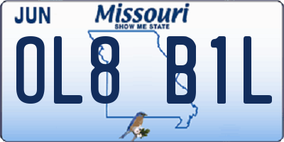 MO license plate OL8B1L