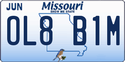 MO license plate OL8B1M