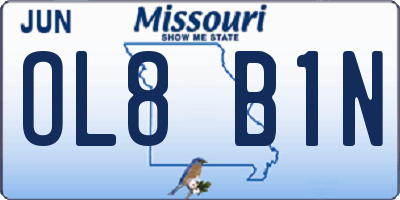 MO license plate OL8B1N